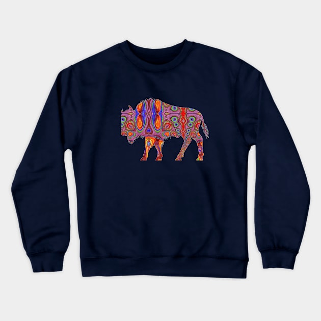 Tie Dye Bison Crewneck Sweatshirt by pocketlama